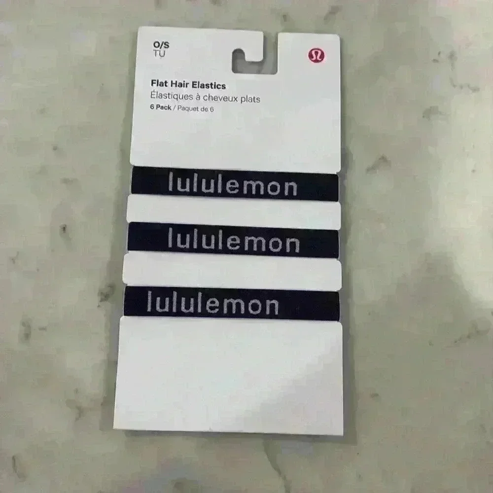 New Lululemon Flat Hair Elastics 6 Pack